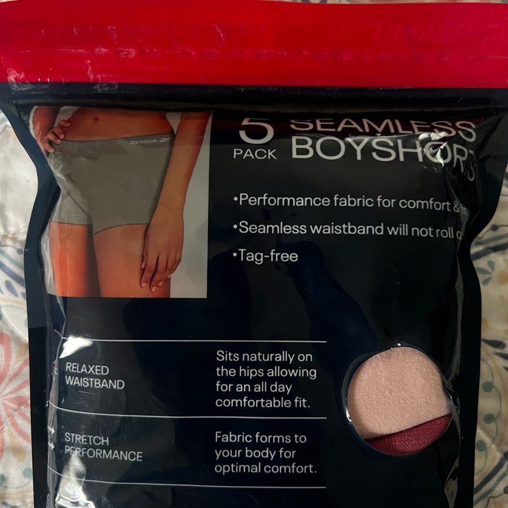Reebok Women’s Seamless Boyshorts - Grey Black Pink  5 Pack Size XL - Picture 6 of 6